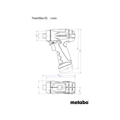 Wiertarko-wkrętarka 12V 2x2,0Ah PowerMaxx BS Basic Metabo