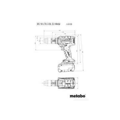 Wiertarko-wkrętarka CARCASS BS 18 LTX-3 BL Q I Metal Metabo (body)