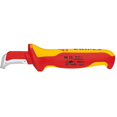 KNIPEX Nóż do ściągania izolacji z rękojeścią izolowaną VDE 98 55