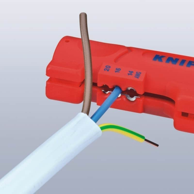 KNIPEX Ściągacz izolacji z kabli płaskich 12mm i okrągłych Ø4-13 mm 16 64 125 SB