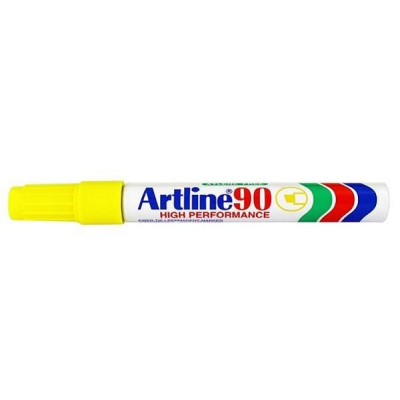 Marker permanentny ścięta końcówka Artline 90 żółty