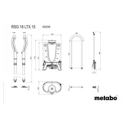 Akumulatorowy opryskiwacz plecakowy CARCASS RSG 18 LTX 15 Metabo (body)
