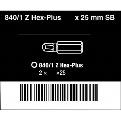 Bity imbusowe Hex-Plus 2x25mm 840 1 Z SB 2szt. Wera