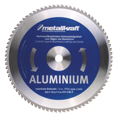 Tarcza do aluminium Metallkraft 355x25,4x2,4mm 80z