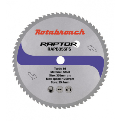 Piła tarczowa do stali 355x25,4mm 66z CERMET | Rotabroach Raptor