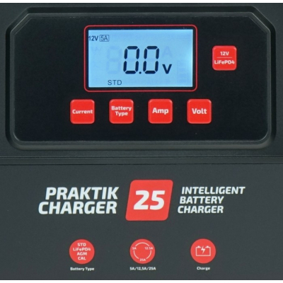 Prostownik elektroniczny PRAKTIK CHARGER 25 LCD 12/24V IDEAL