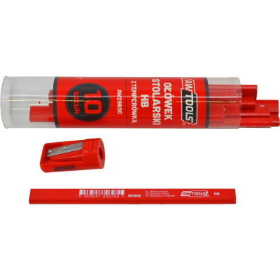 Ołówek stolarski HB czerwony do drewna 10szt.