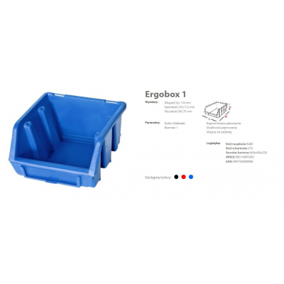 Pojemnik warsztatowy 116x112x75mm ERGOBOX 1 niebieski