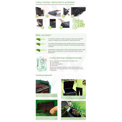 Kompostownik ogrodowy plastikowy zielony 400l Evogreen